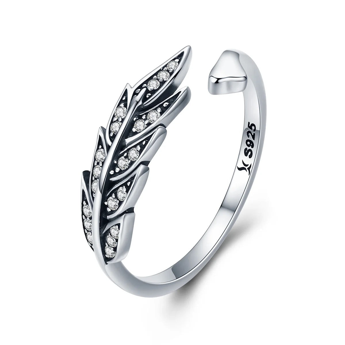Ring „Feder mit Edelsteinen“